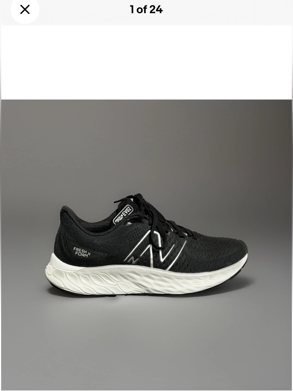New Balance Fresh Foam X EVOZ V3 Women's Sneakers Black/Silver Metallic Size 9B